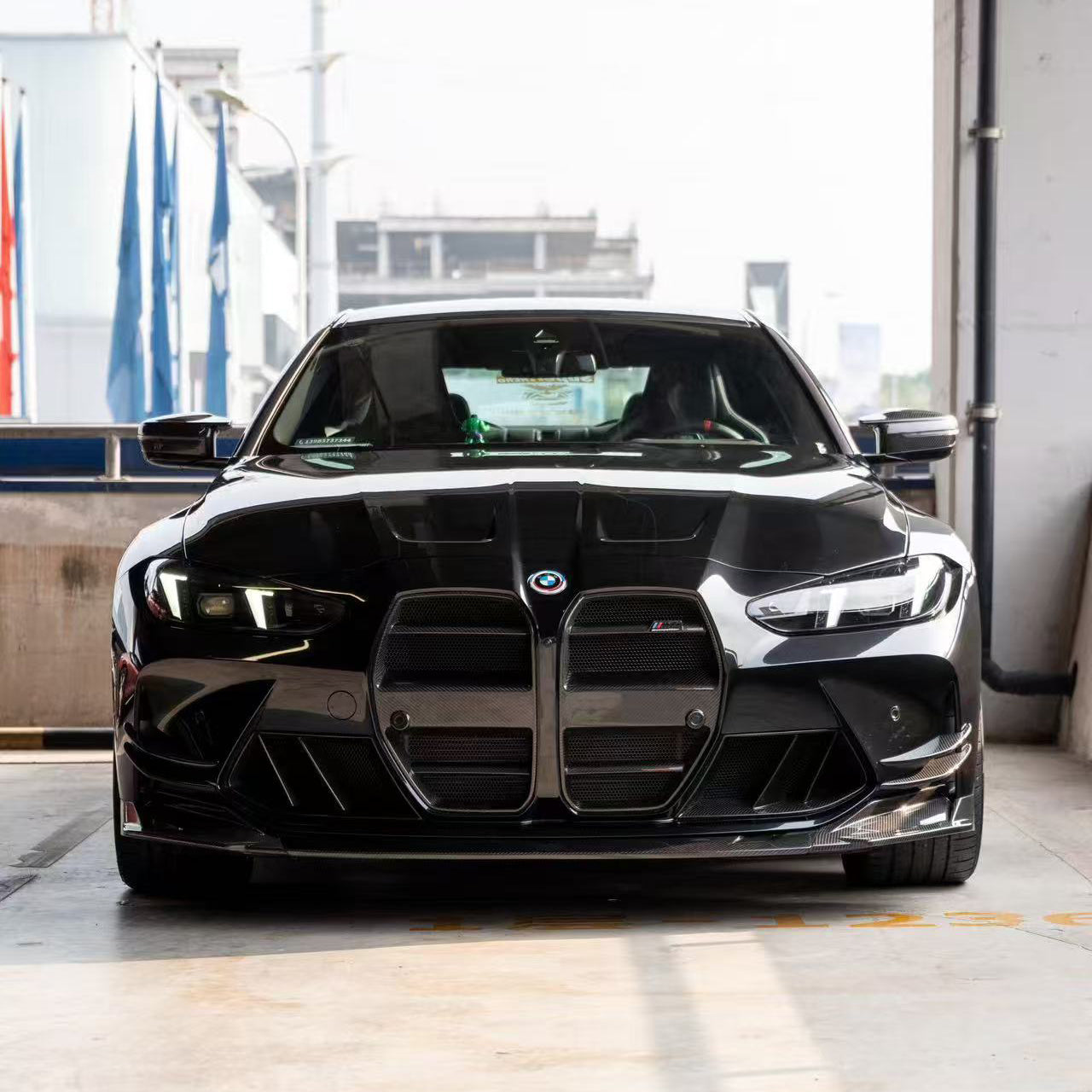 Dry carbon fiber R44 II SP2 front diffuser and lower bumper body kit for BMW G80 and G82 models
