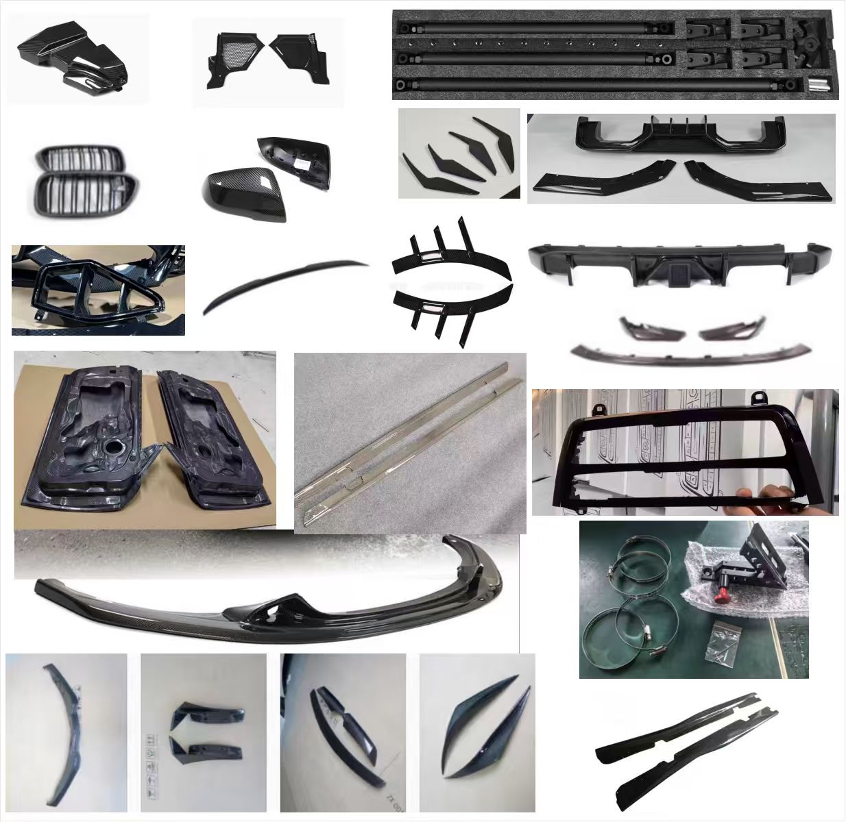 Carbon Fiber Auto Modification Parts For BMW G8X F8X camaro C7 Front Lip Rear Diffuser Side Skirt Mirror Housing Spoiler Air Vents Body Aero Kits Replacement Auto Accessories