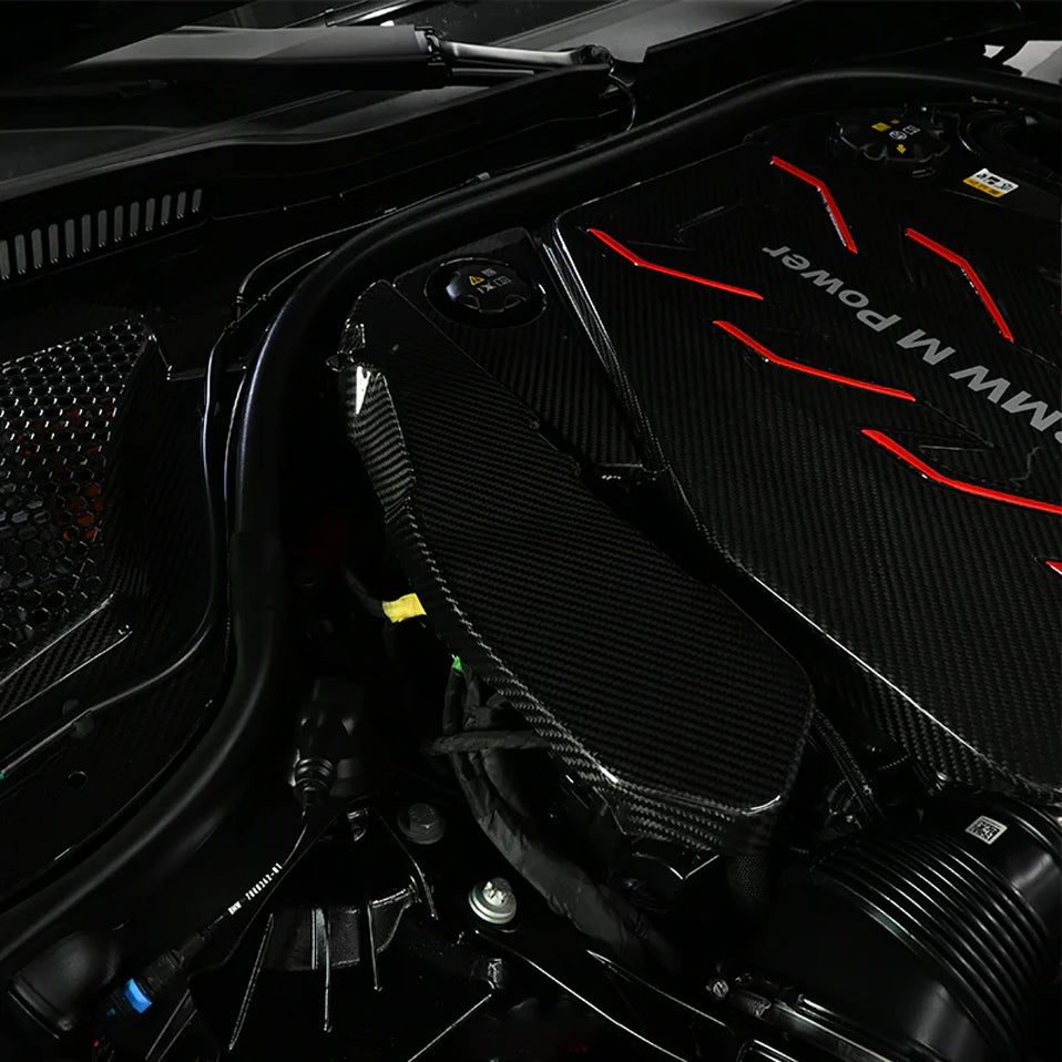 Dry carbon fiber ECU battery terminal cover for BMW G90 M5