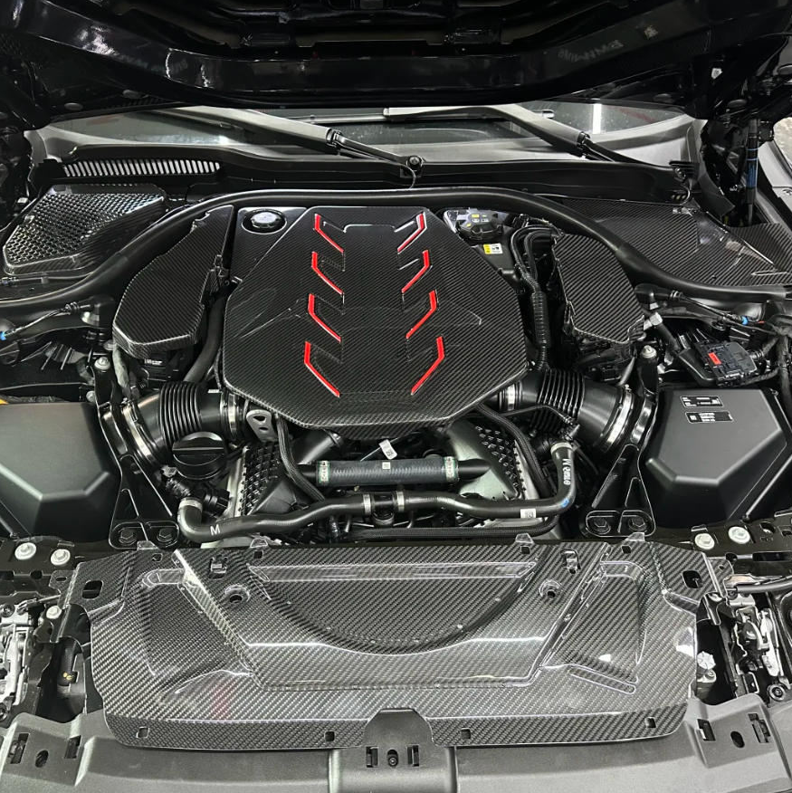 Dry carbon fiber engine hood cover kit for BMW G90 M5