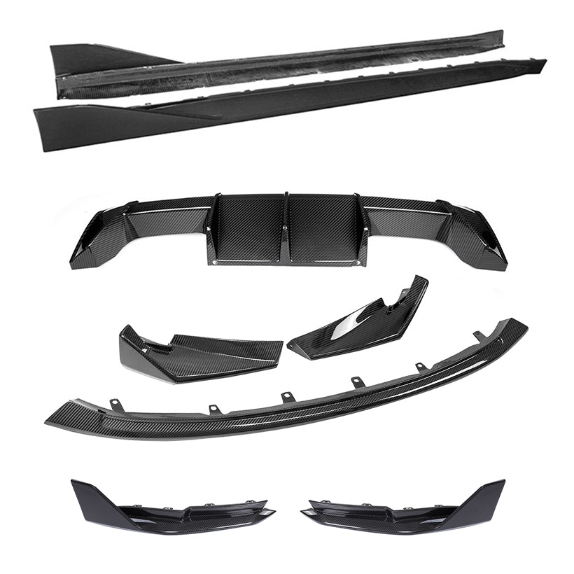 Carbon Fiber Front Lip & Side Skirts Rear Spoiler Kit for BMW G80/G82  M Performance Style Body Kit (Full Set)