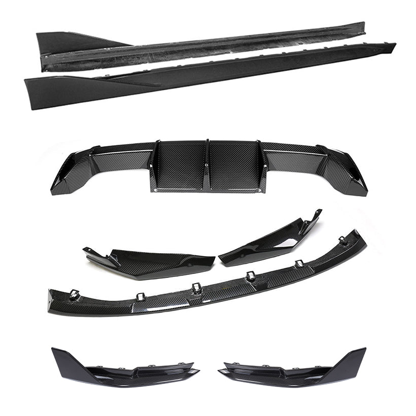 Carbon Fiber Front Lip & Side Skirts Rear Spoiler Kit for BMW G80/G82  M Performance Style Body Kit (Full Set)